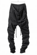 daub DYEING EASY CARGO GATHER PANTS / STRETCH DRILL PEACH HAND (BLACK)