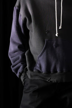 Load image into Gallery viewer, FULLCOUNT FADING DOUBLE FACE SWEAT HOODIE (EGG PLANT x BLACK)