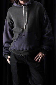 Load image into Gallery viewer, FULLCOUNT FADING DOUBLE FACE SWEAT HOODIE (EGG PLANT x BLACK)