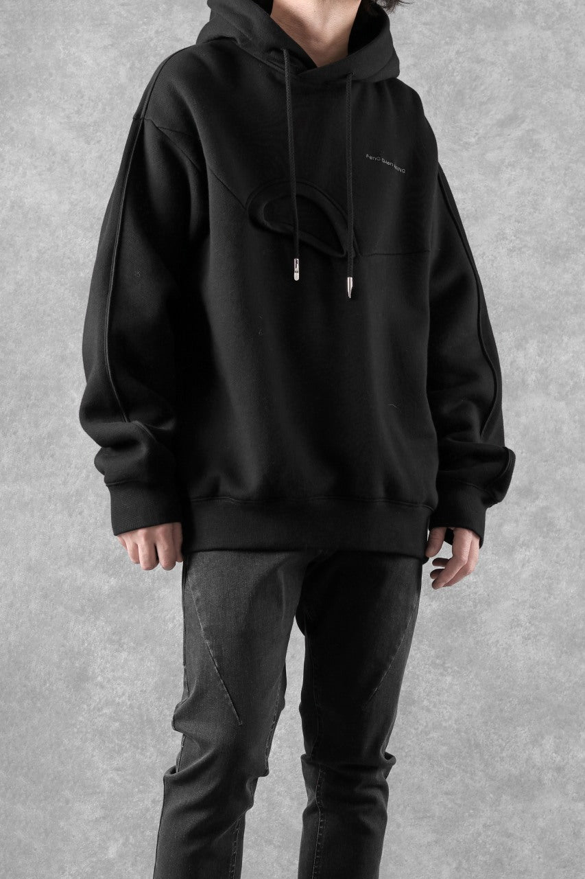 Feng Chen Wang 2 IN 1 HOODIE WITH FELTED BACKING (BLACK)