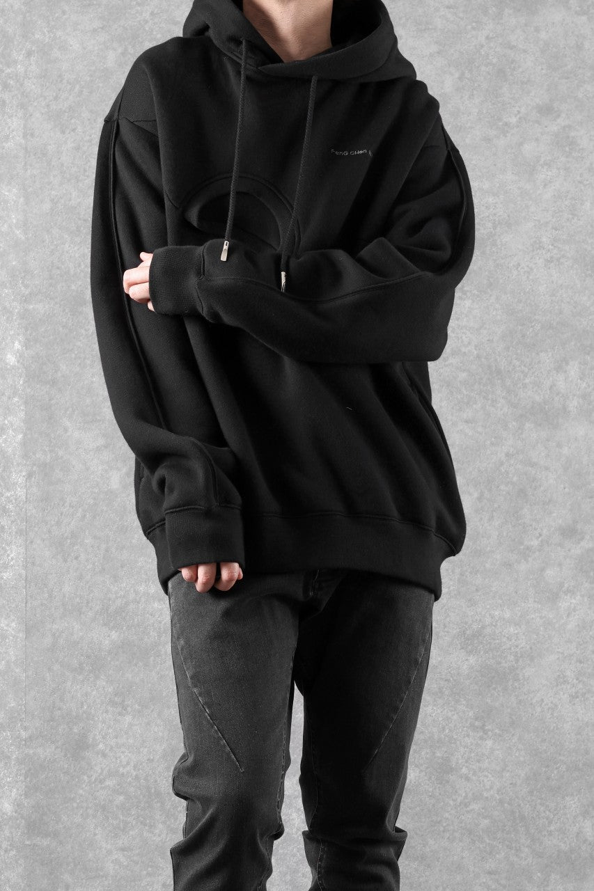 画像をギャラリービューアに読み込む, Feng Chen Wang 2 IN 1 HOODIE WITH FELTED BACKING (BLACK)