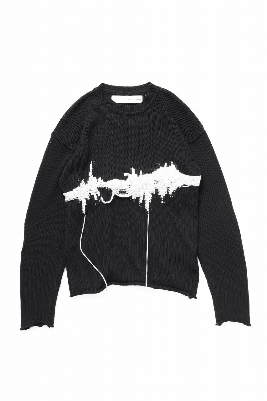 画像をギャラリービューアに読み込む, ISABEL BENENATO Intarsia Knit Crew Neck Sweater (BLACK)