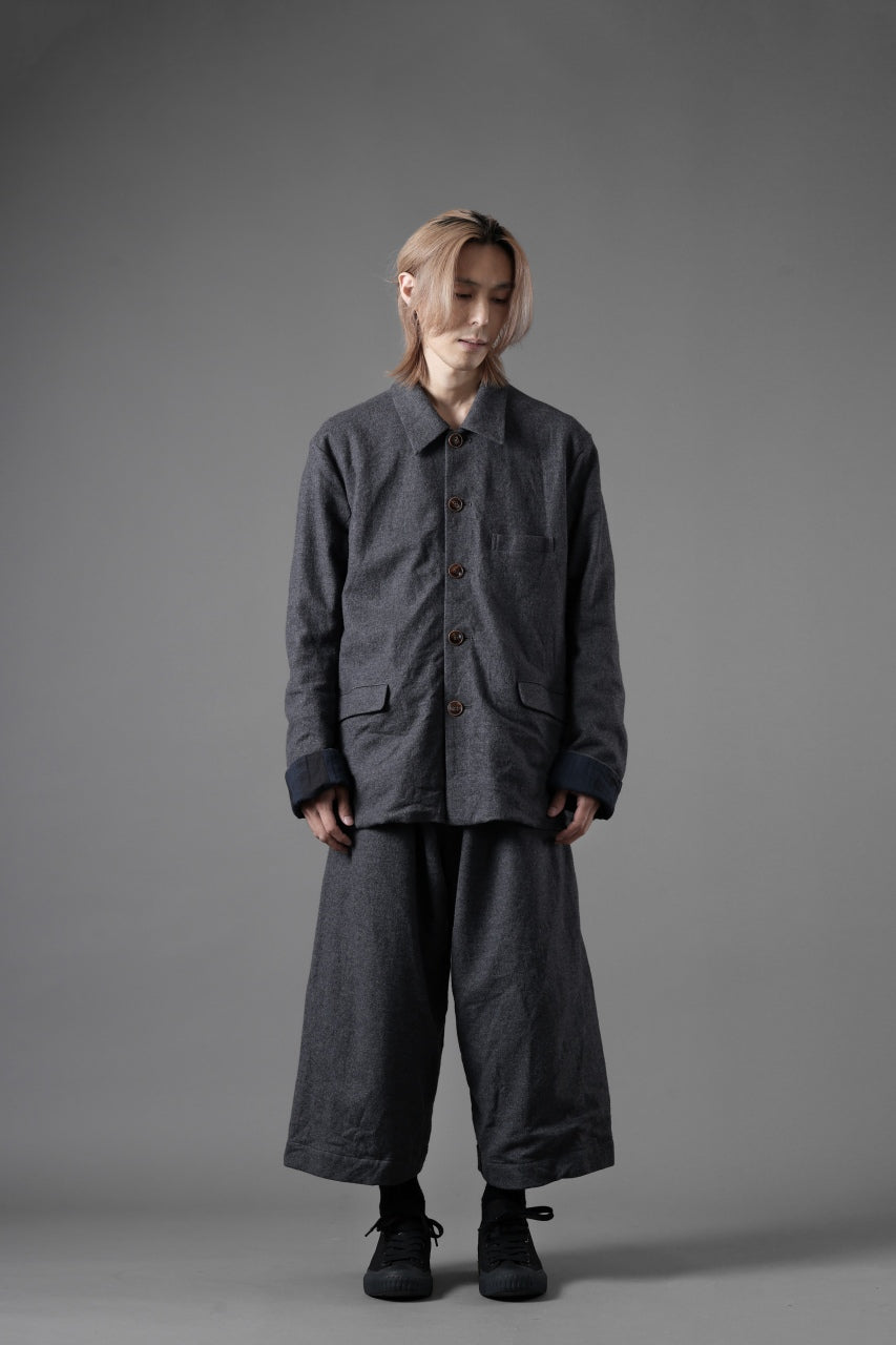 YUTA MATSUOKA baggy pants /compressed wool jersey (dark gray)