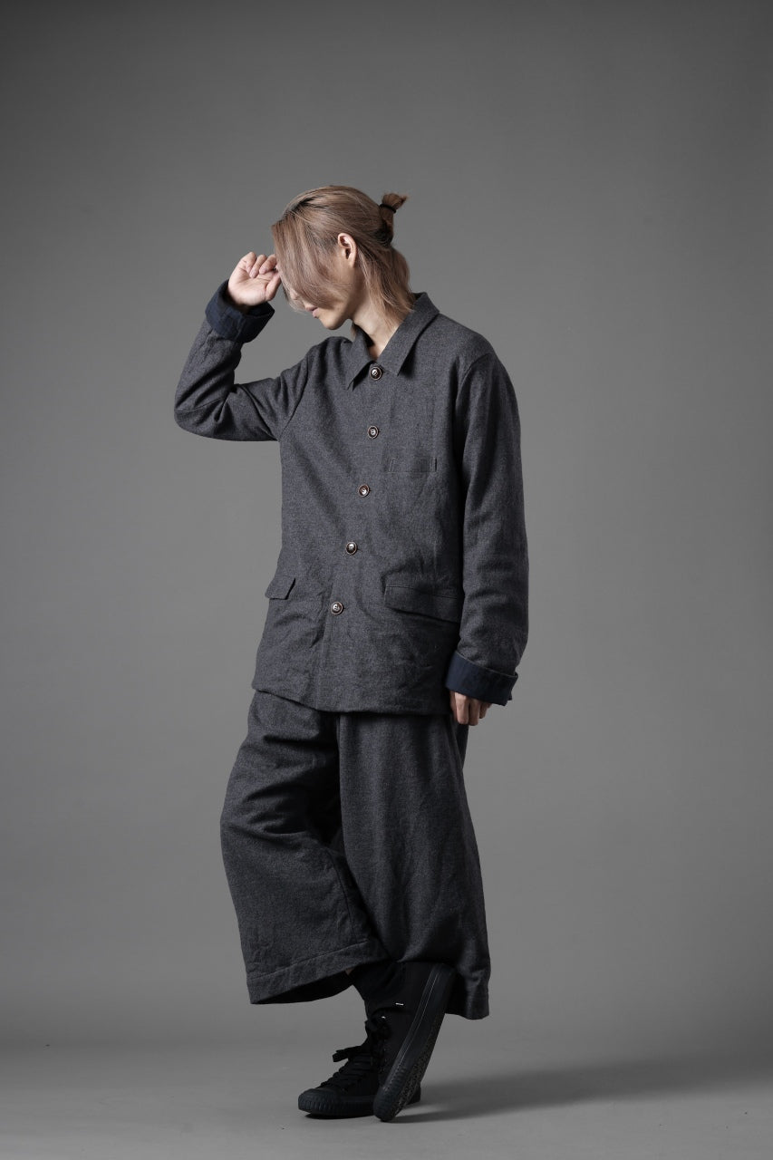 画像をギャラリービューアに読み込む, YUTA MATSUOKA baggy pants /compressed wool jersey (dark gray)