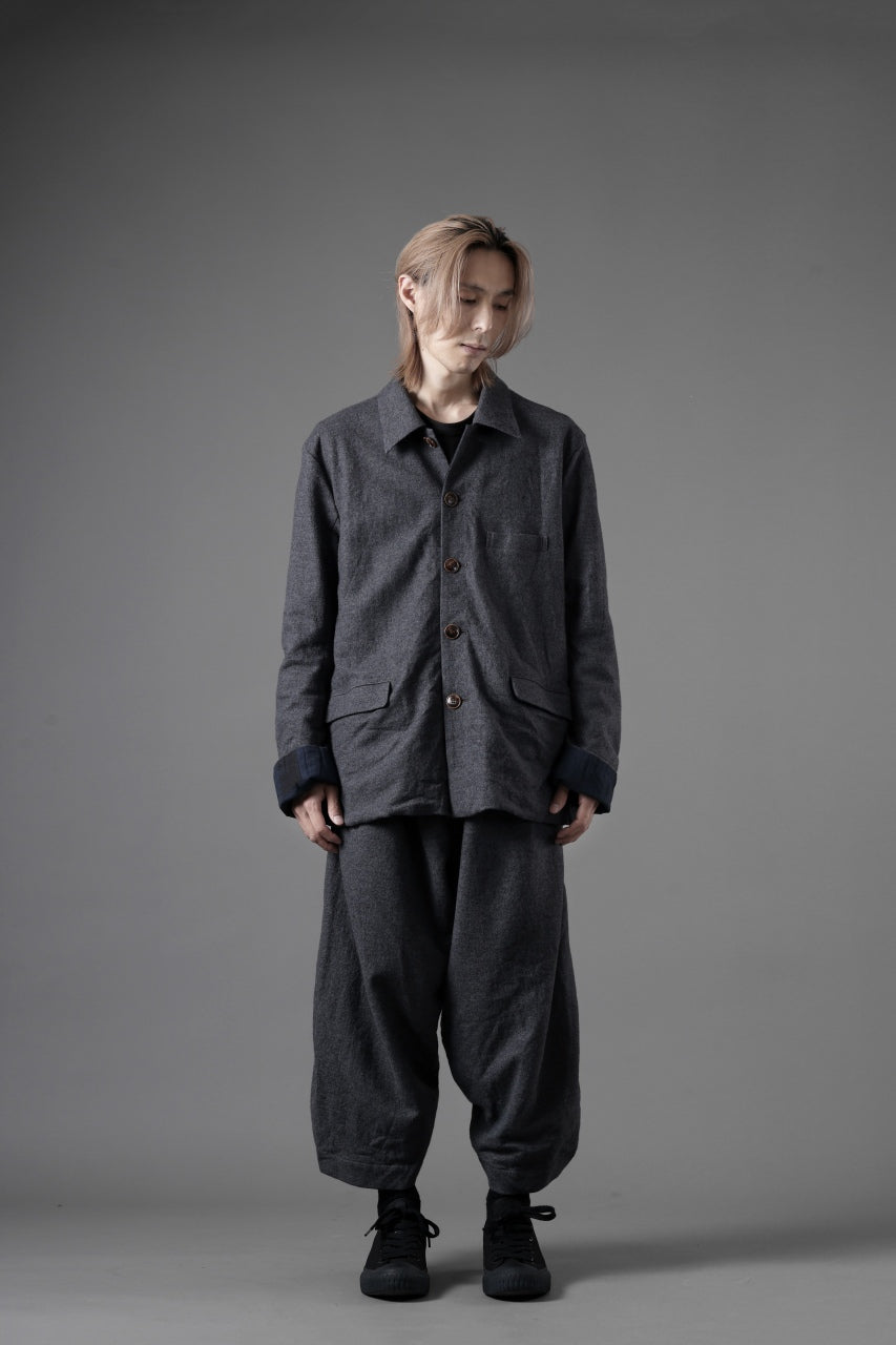 YUTA MATSUOKA baggy pants /compressed wool jersey (dark gray)