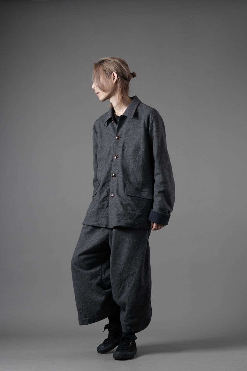 YUTA MATSUOKA baggy pants /compressed wool jersey (dark gray)