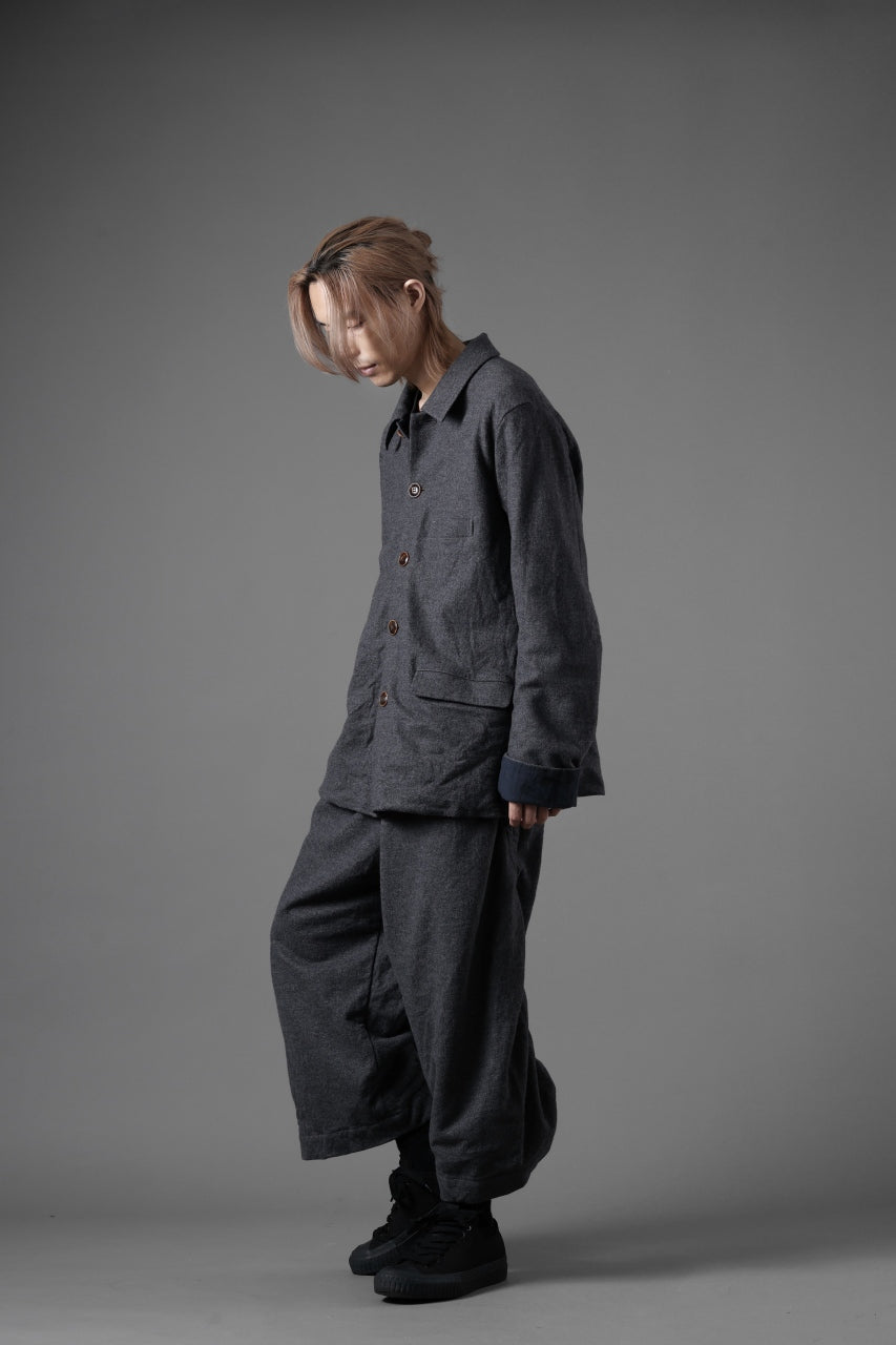 YUTA MATSUOKA baggy pants /compressed wool jersey (dark gray)