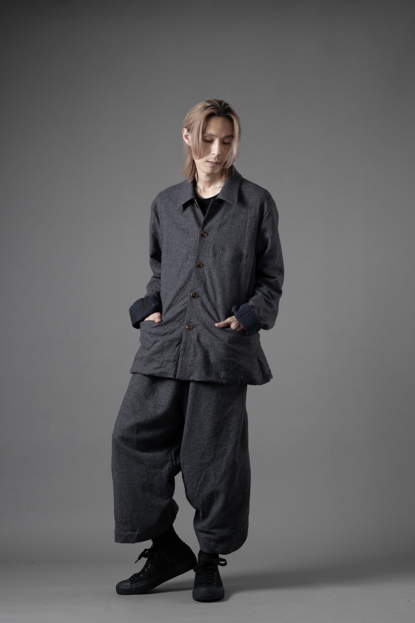 YUTA MATSUOKA baggy pants /compressed wool jersey (dark gray)