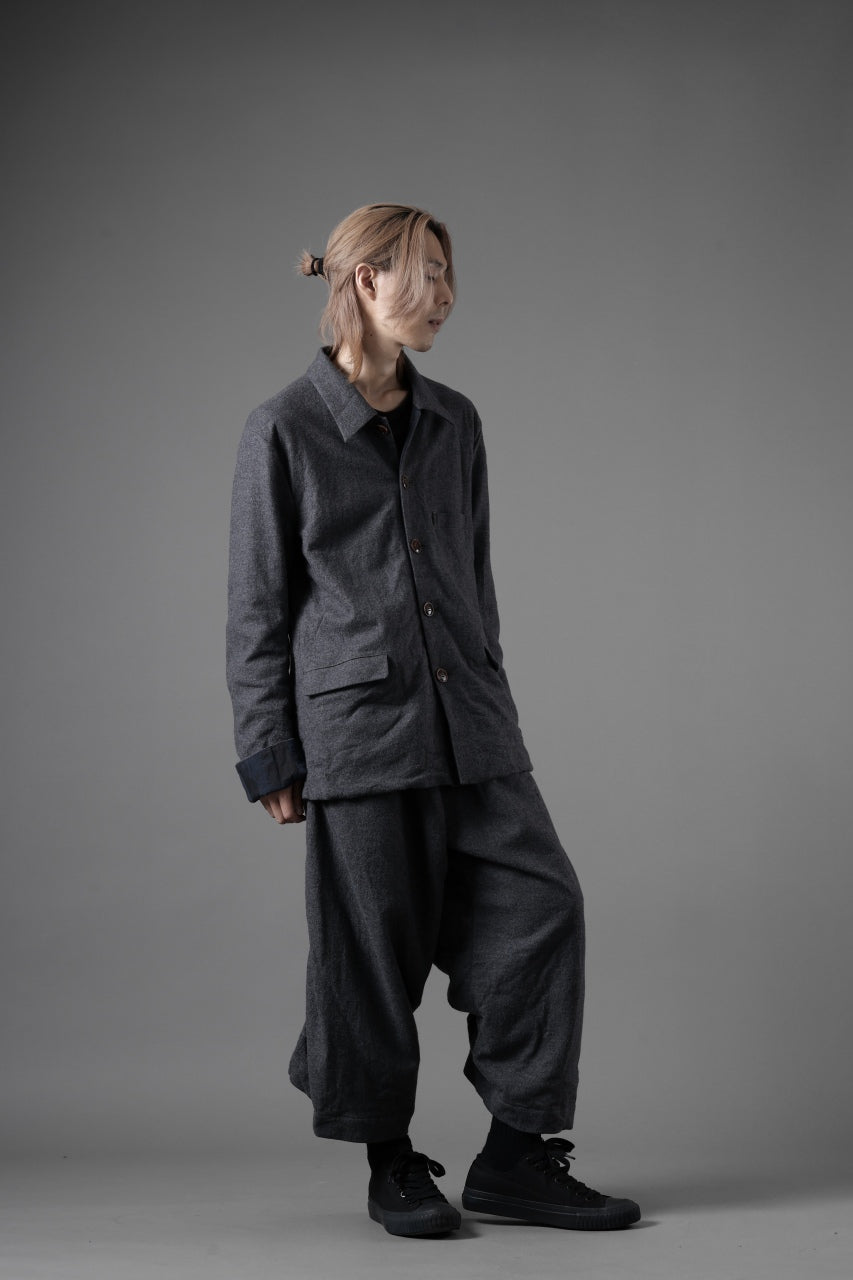 YUTA MATSUOKA baggy pants /compressed wool jersey (dark gray)