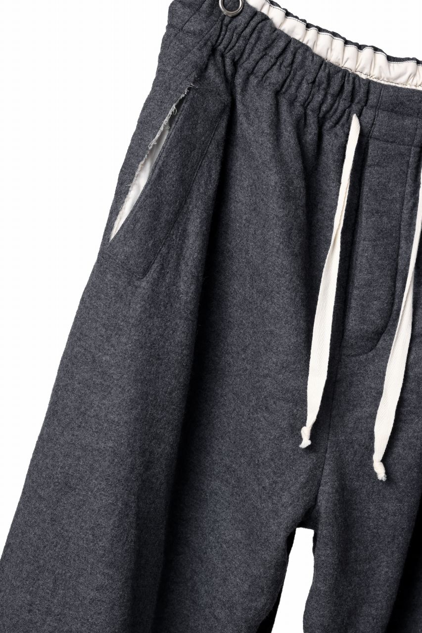 YUTA MATSUOKA baggy pants /compressed wool jersey (dark gray)