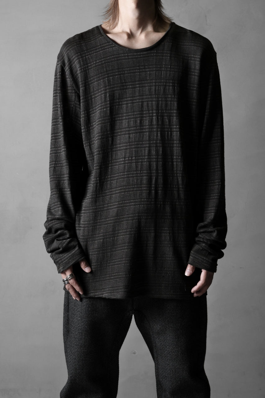 black crow x LOOM exclusive long sleeve tops / cotton linen slab jersey (carbon)