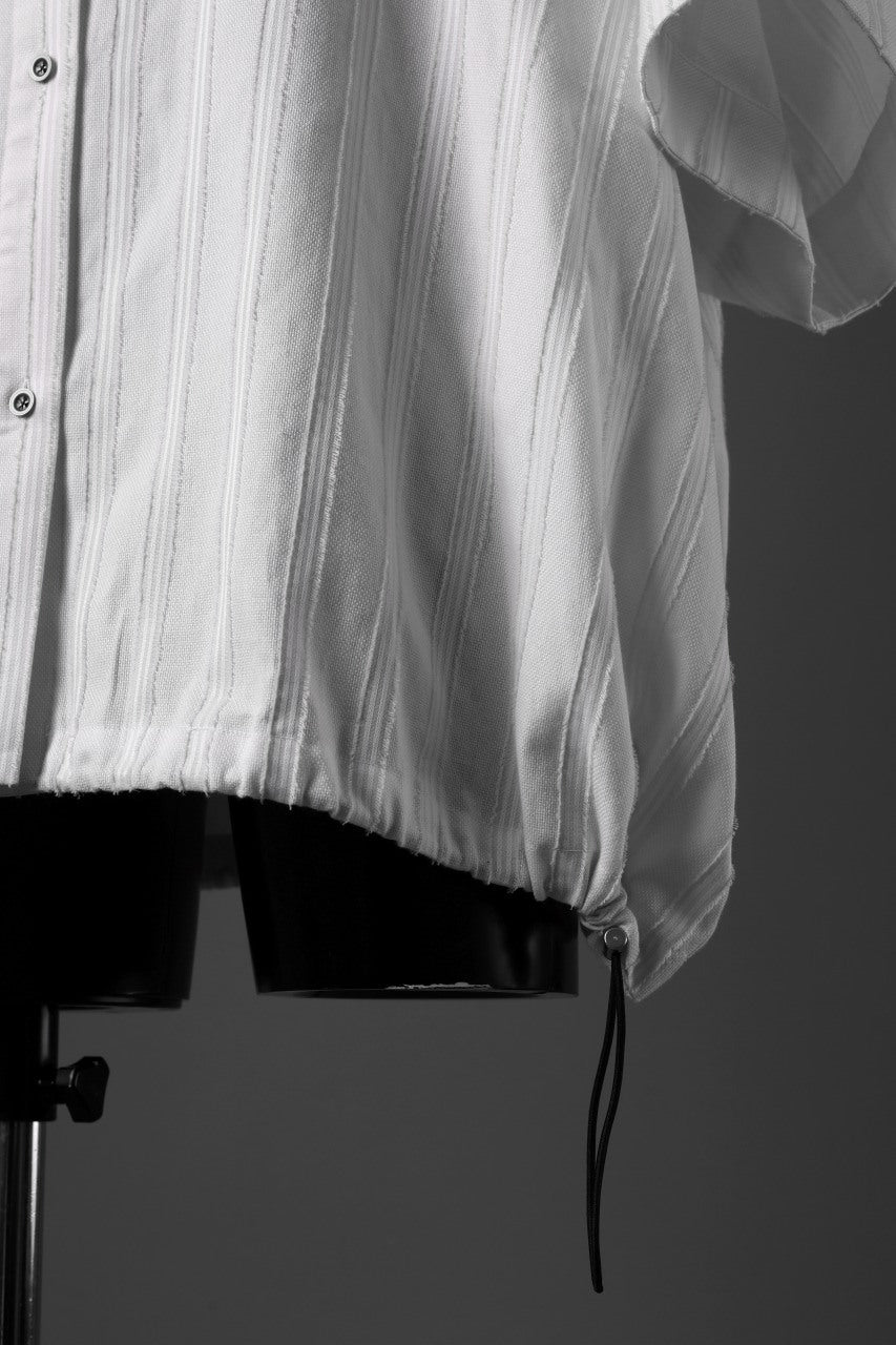 Load image into Gallery viewer, A.F ARTEFACT SQUEEZING HALF SLEEVE SHIRT / FRINGE STRIPE COTTON (IVORY)