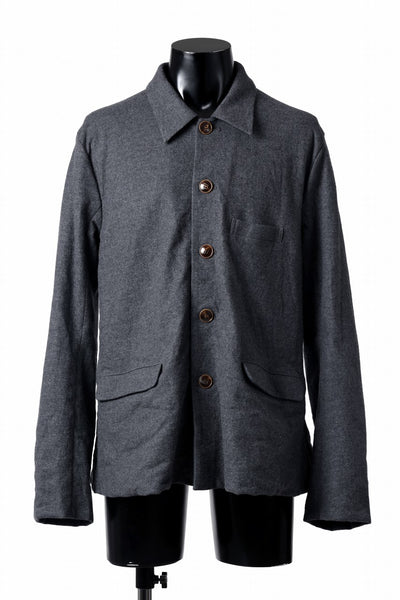 YUTA MATSUOKA shirt collar jacket / compressed wool jersey (dark gray)