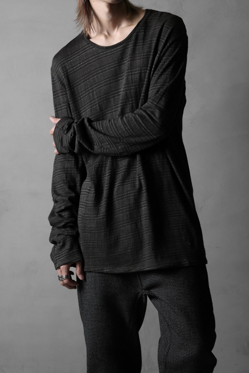 black crow x LOOM exclusive long sleeve tops / cotton linen slab jersey (carbon)