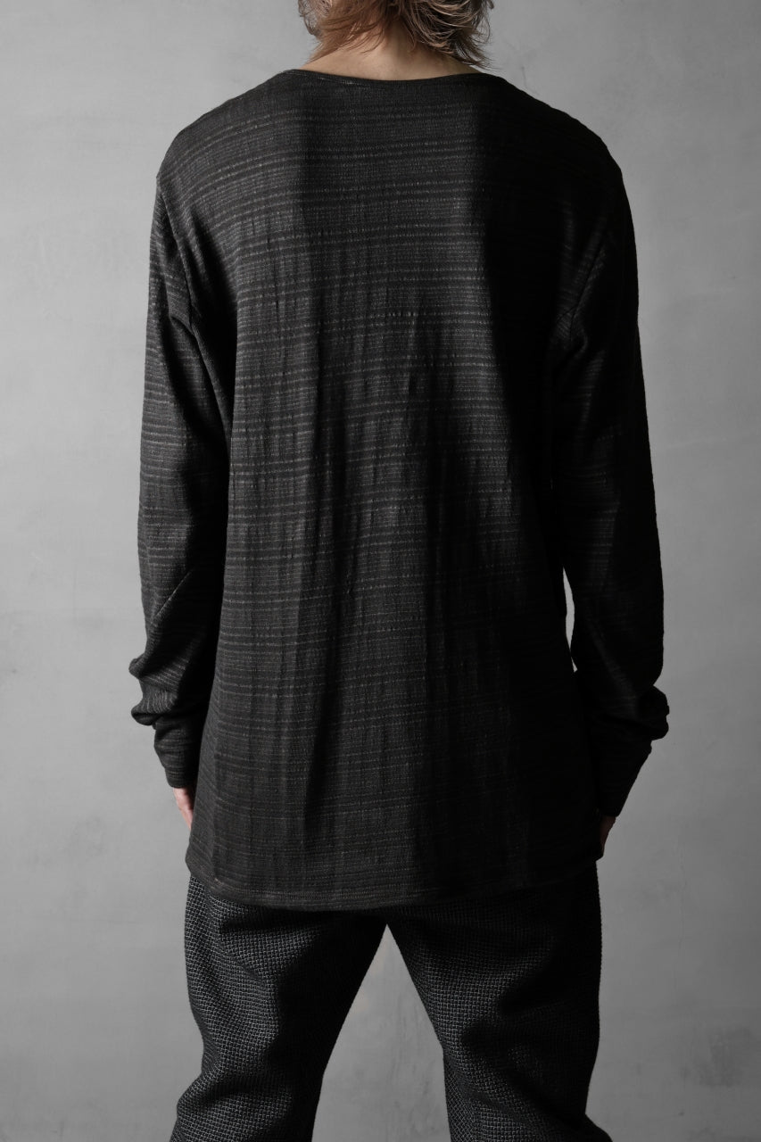 black crow x LOOM exclusive long sleeve tops / cotton linen slab jersey (carbon)