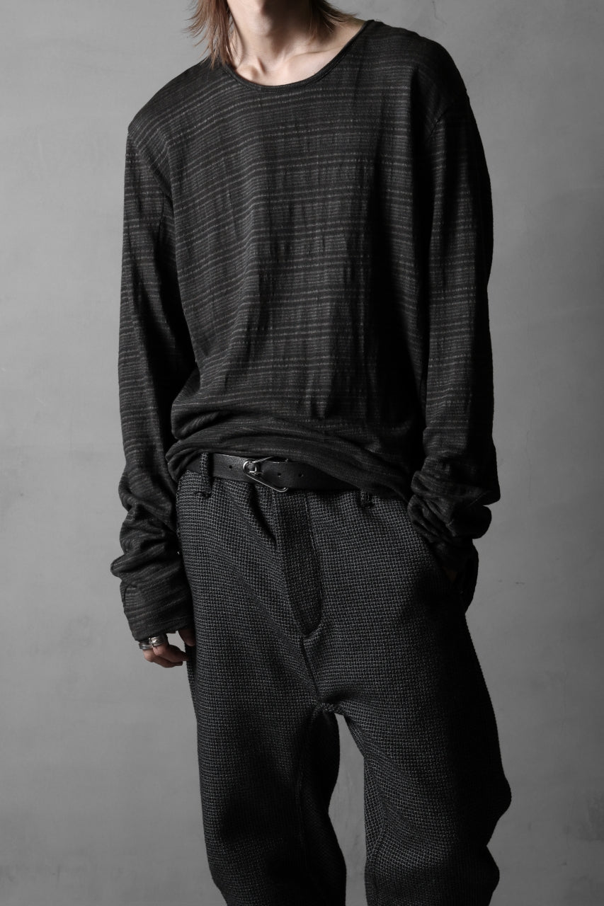 black crow x LOOM exclusive long sleeve tops / cotton linen slab jersey (carbon)