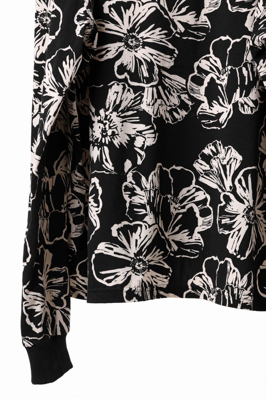 A.F ARTEFACT limited FLOWER PRINT LONG SLEEVE TEE (BLACK x WHITE)