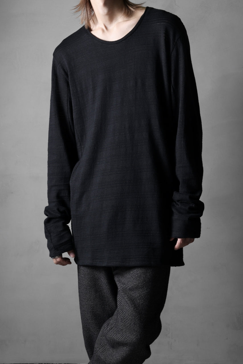 black crow x LOOM exclusive long sleeve tops / cotton linen slab jersey (black)