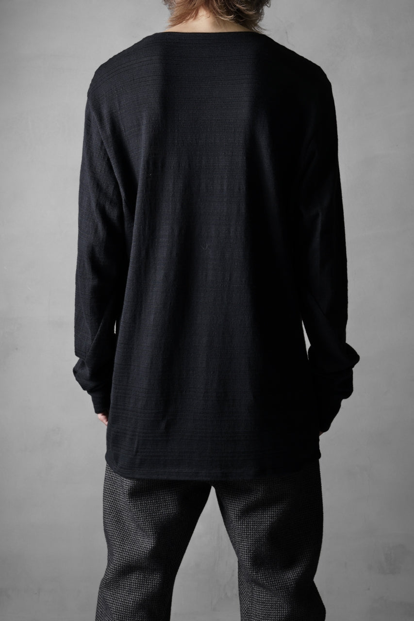 black crow x LOOM exclusive long sleeve tops / cotton linen slab jersey (black)