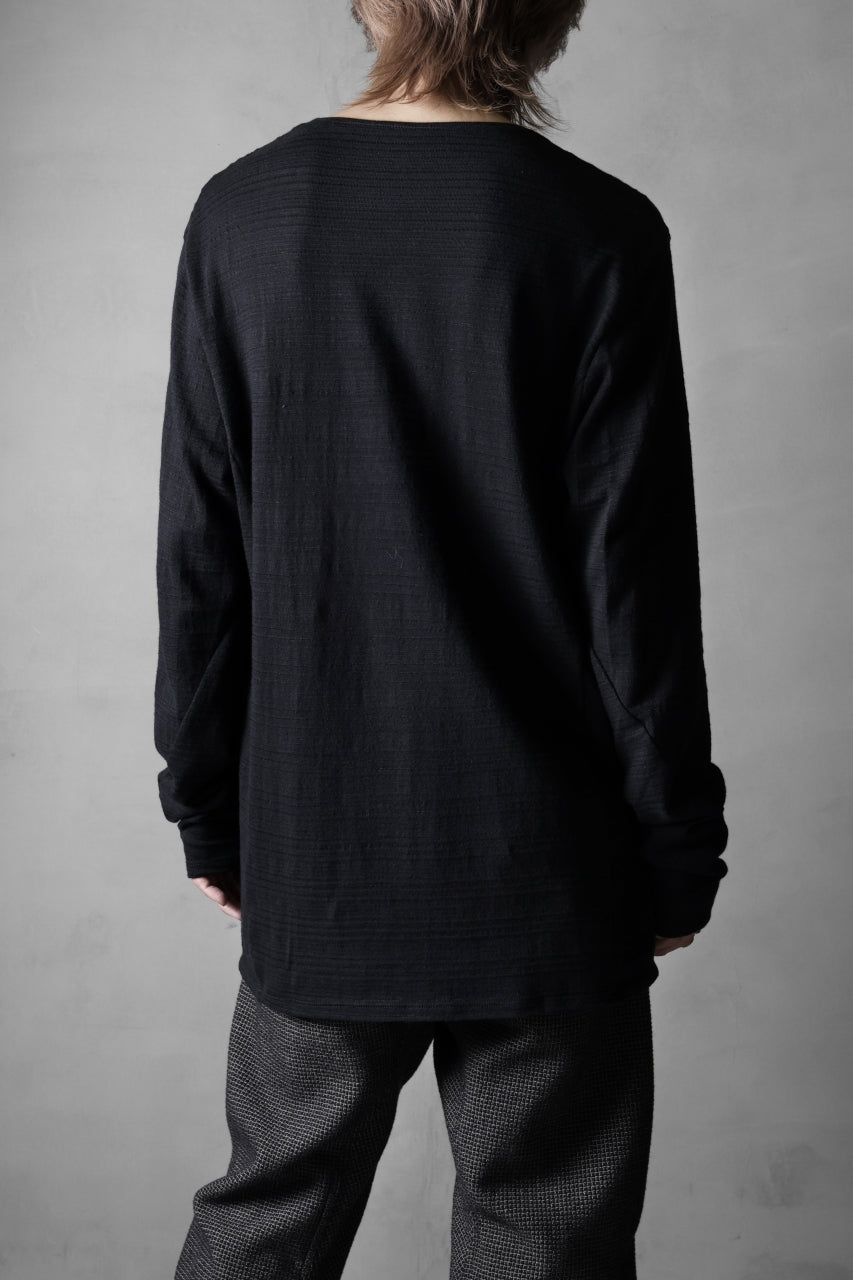 black crow x LOOM exclusive long sleeve tops / cotton linen slab jersey (black)