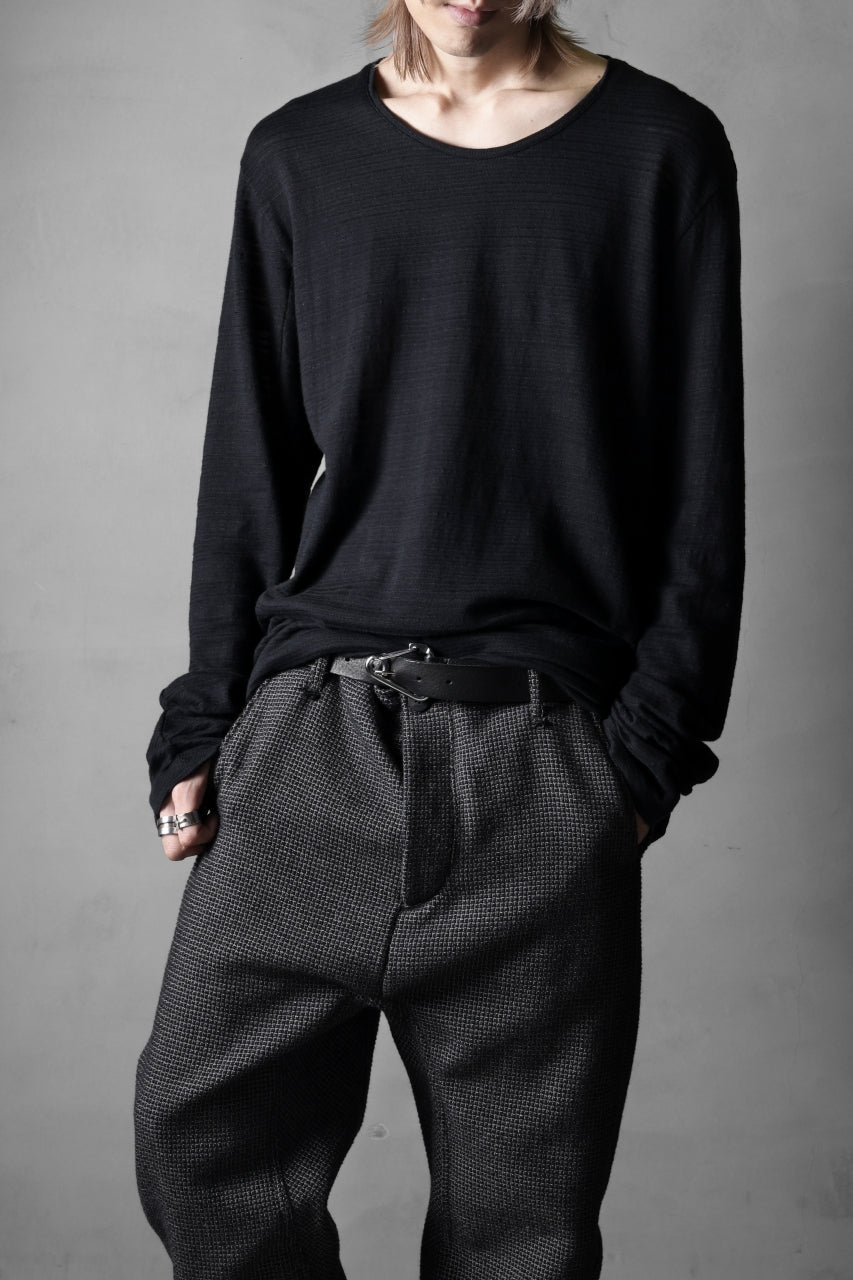 black crow x LOOM exclusive long sleeve tops / cotton linen slab jersey (black)