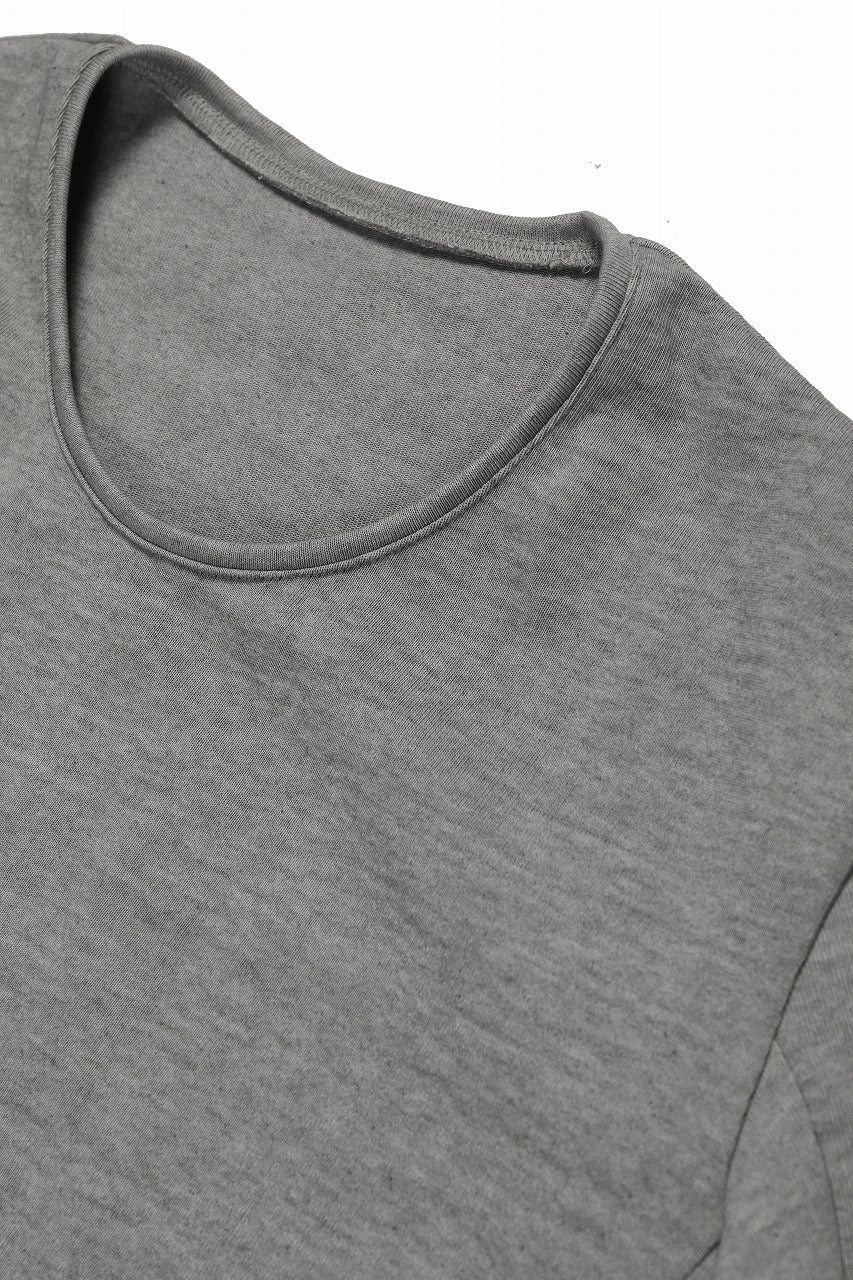 black crow x LOOM exclusive short sleeve tops / dyed medium cotton jersey (淡墨)