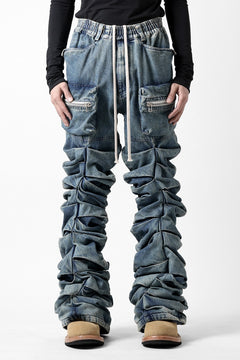 画像をギャラリービューアに読み込む, A.F ARTEFACT MONSTER TUCK VOLUME BAGGY PANTS / FADED AGEING DENIM (BLUE)