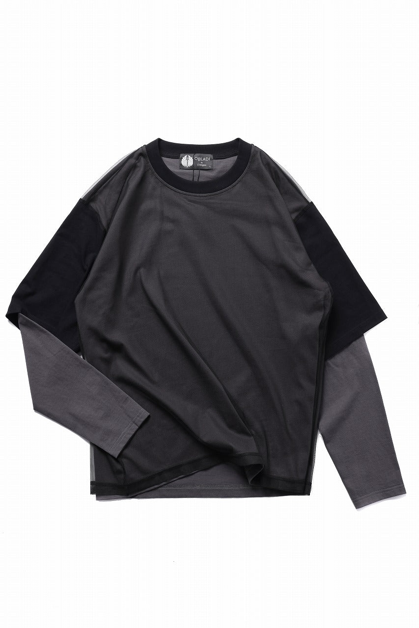 OBLADI TWO LAYER IN OVER SIZE T SHIRT (GRAY)の商品ページ