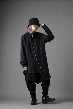 画像をギャラリービューアに読み込む, Aleksandr Manamis BIAS COLLAR STRIPE SHIRT (BLACK)