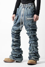 画像をギャラリービューアに読み込む, A.F ARTEFACT MONSTER TUCK VOLUME BAGGY PANTS / FADED AGEING DENIM (BLUE)