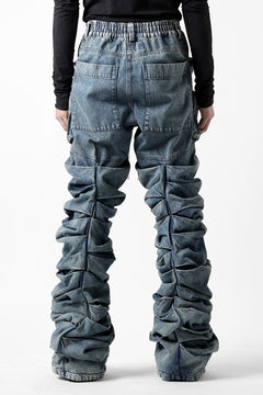 画像をギャラリービューアに読み込む, A.F ARTEFACT MONSTER TUCK VOLUME BAGGY PANTS / FADED AGEING DENIM (BLUE)