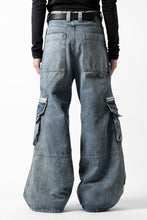 Load image into Gallery viewer, A.F ARTEFACT CARGO ZIP BAGGY PANTS / FADED DENIM (INDIGO)