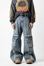 Load image into Gallery viewer, A.F ARTEFACT CARGO ZIP BAGGY PANTS / FADED DENIM (INDIGO)