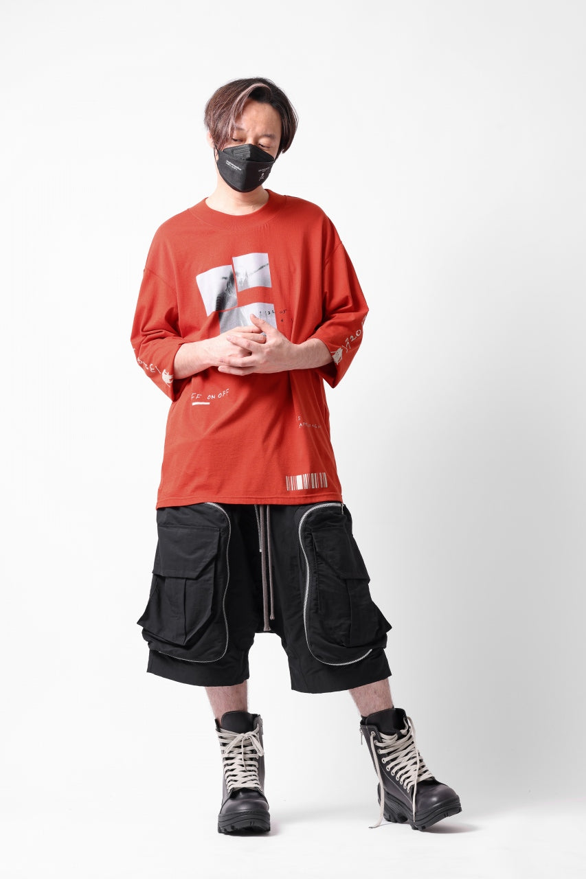 A.F ARTEFACT THICK-COLLAR BASIC L/S T-SHIRT / TYPE B PRINT (ORANGE)