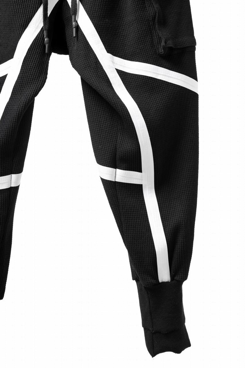 FIRST AID TO THE INJURED "VAPER" EASY JOGGER PANTS / WAFFLE JERSEY & SEAM TAPED (BLACK)