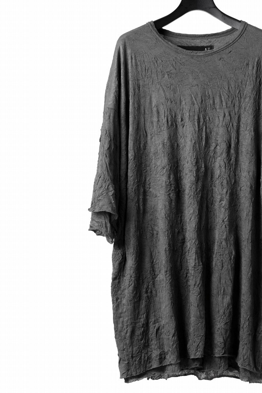 A.F ARTEFACT OVERSIZE LAYERED S/S TEE / GAUZE WASHER JERSEY (GREY)