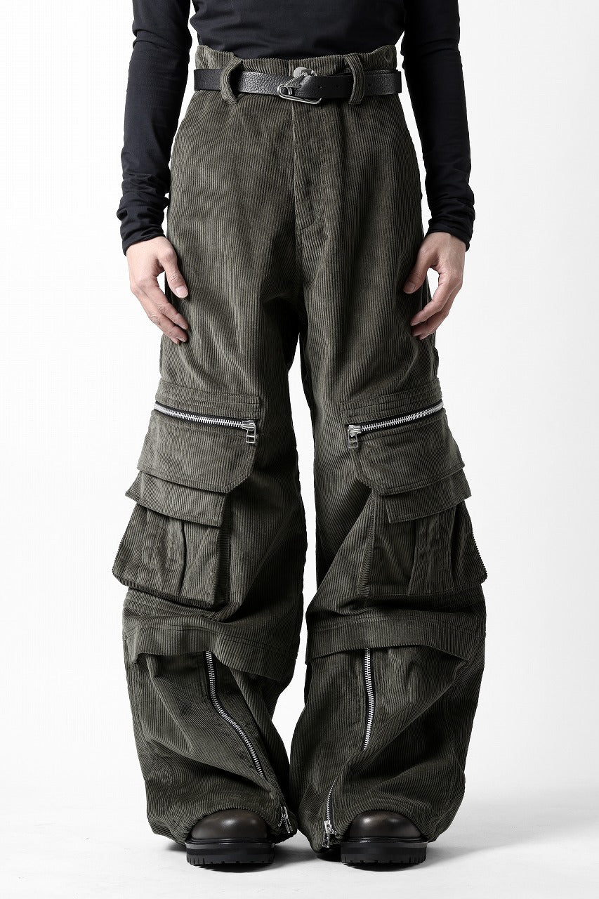 画像をギャラリービューアに読み込む, A.F ARTEFACT CARGO ZIP BAGGY PANTS / CORDUROY (KHAKI)