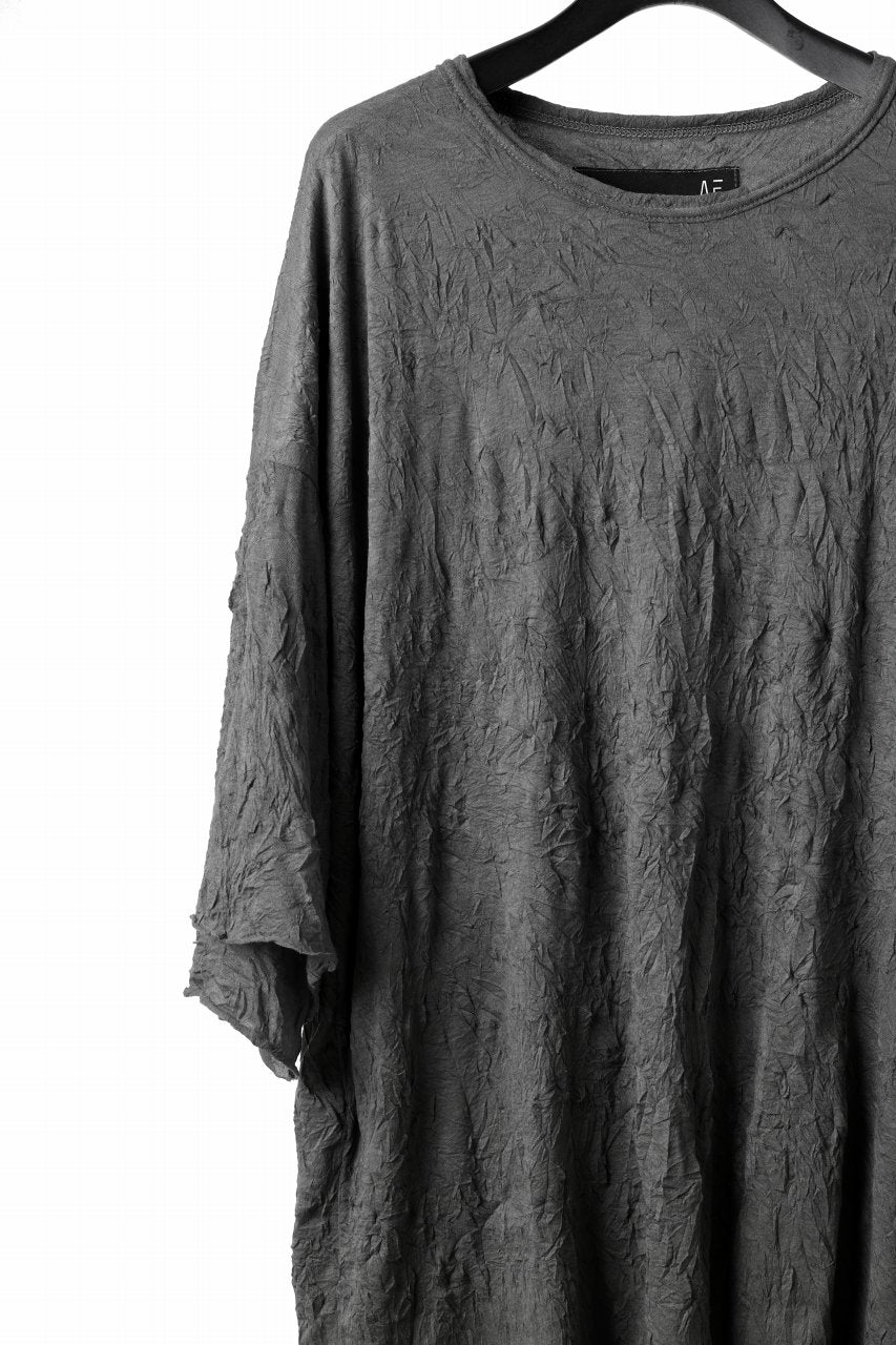 A.F ARTEFACT OVERSIZE LAYERED S/S TEE / GAUZE WASHER JERSEY (GREY)