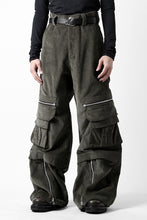 Load image into Gallery viewer, A.F ARTEFACT CARGO ZIP BAGGY PANTS / CORDUROY (KHAKI)