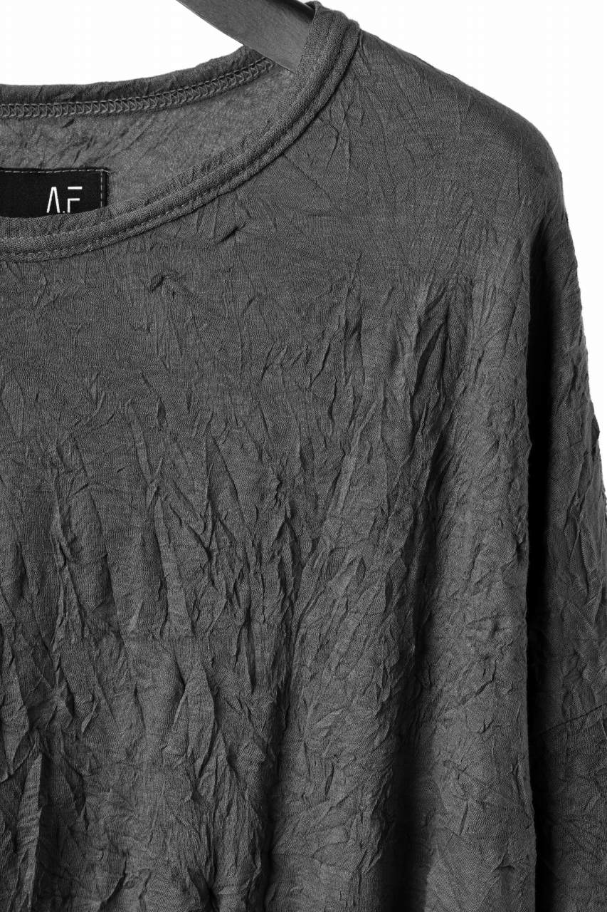 A.F ARTEFACT OVERSIZE LAYERED S/S TEE / GAUZE WASHER JERSEY (GREY)