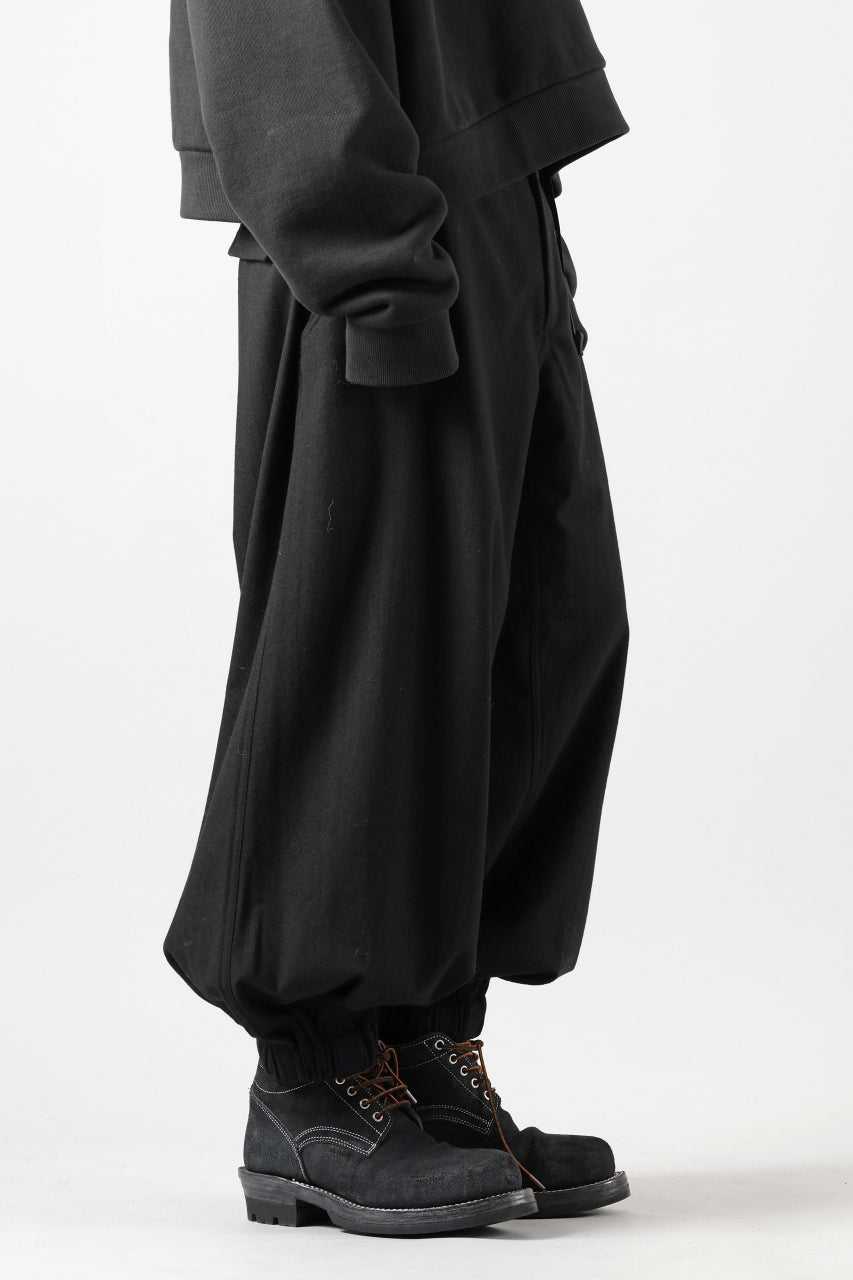 Y-3 Yohji Yamamoto WOOL FLANNEL WIDE CARGO PANTS (BLACK)