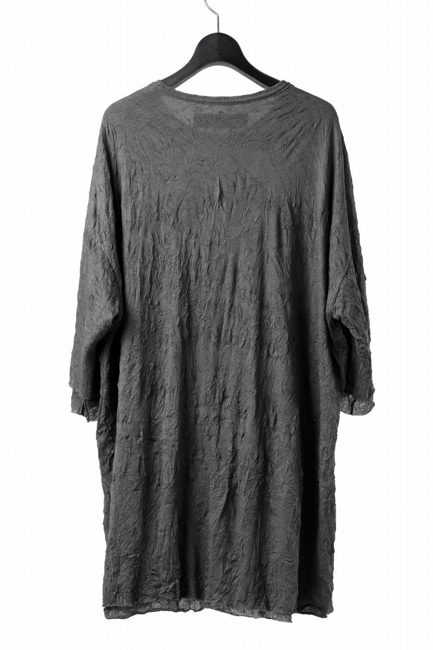 A.F ARTEFACT OVERSIZE LAYERED S/S TEE / GAUZE WASHER JERSEY (GREY)