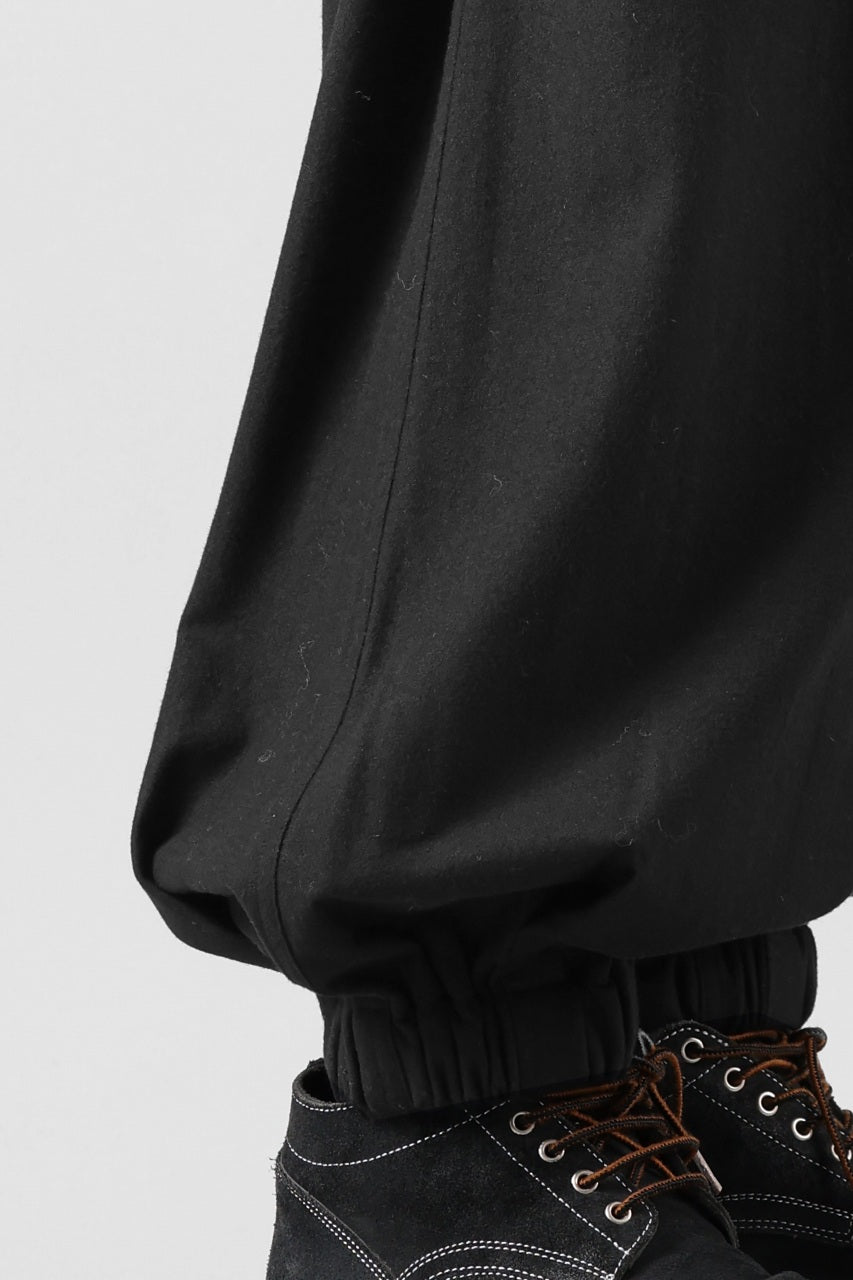 Y-3 Yohji Yamamoto WOOL FLANNEL WIDE CARGO PANTS (BLACK)