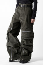 Load image into Gallery viewer, A.F ARTEFACT CARGO ZIP BAGGY PANTS / CORDUROY (KHAKI)