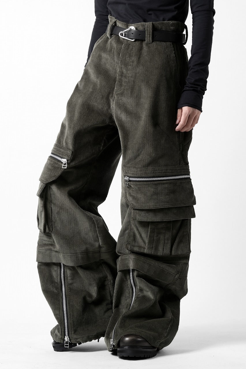 A.F ARTEFACT CARGO ZIP BAGGY PANTS / CORDUROY (KHAKI)