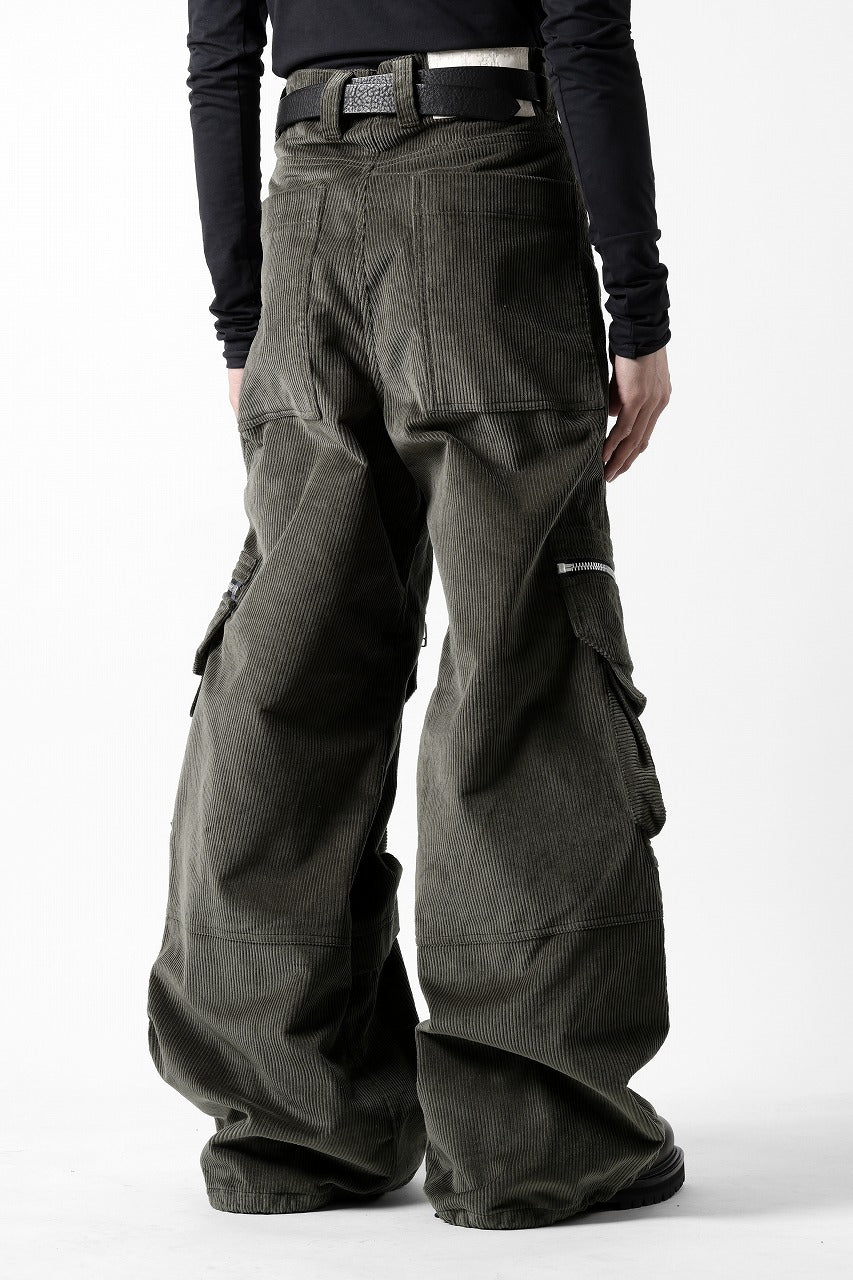 A.F ARTEFACT CARGO ZIP BAGGY PANTS / CORDUROY (KHAKI)