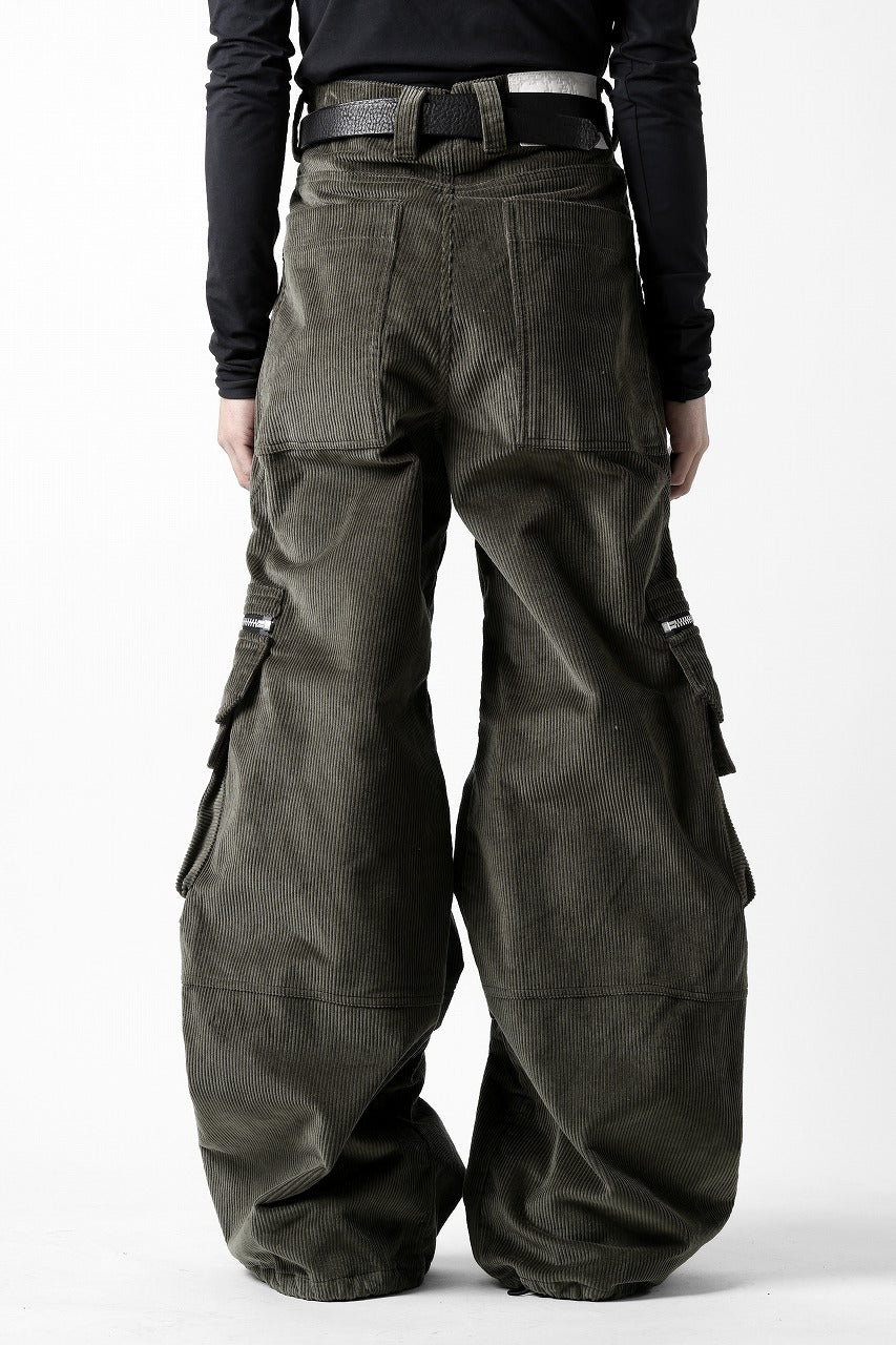 A.F ARTEFACT CARGO ZIP BAGGY PANTS / CORDUROY (KHAKI)