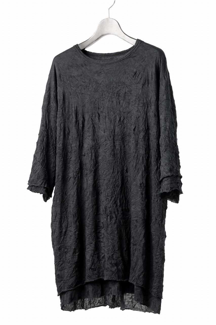 A.F ARTEFACT OVERSIZE LAYERED S/S TEE / GAUZE WASHER JERSEY (BLACK)