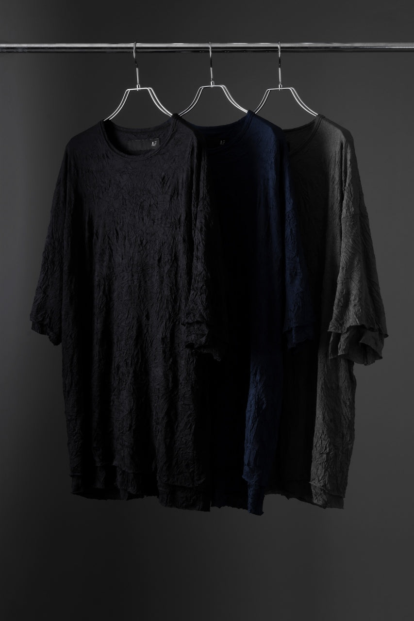 A.F ARTEFACT OVERSIZE LAYERED S/S TEE / GAUZE WASHER JERSEY (BLACK)