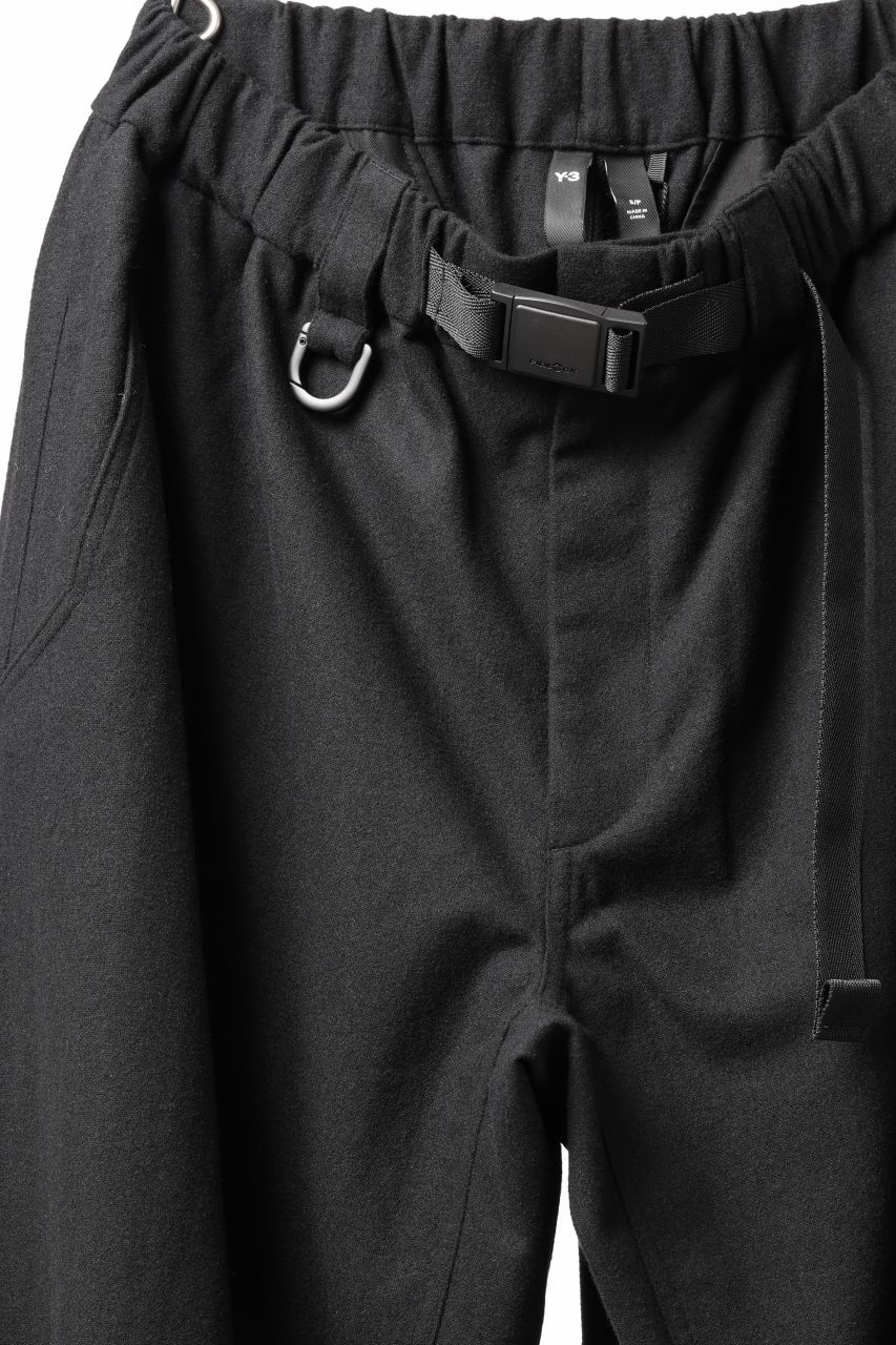 Y-3 Yohji Yamamoto WOOL FLANNEL WIDE CARGO PANTS (BLACK)